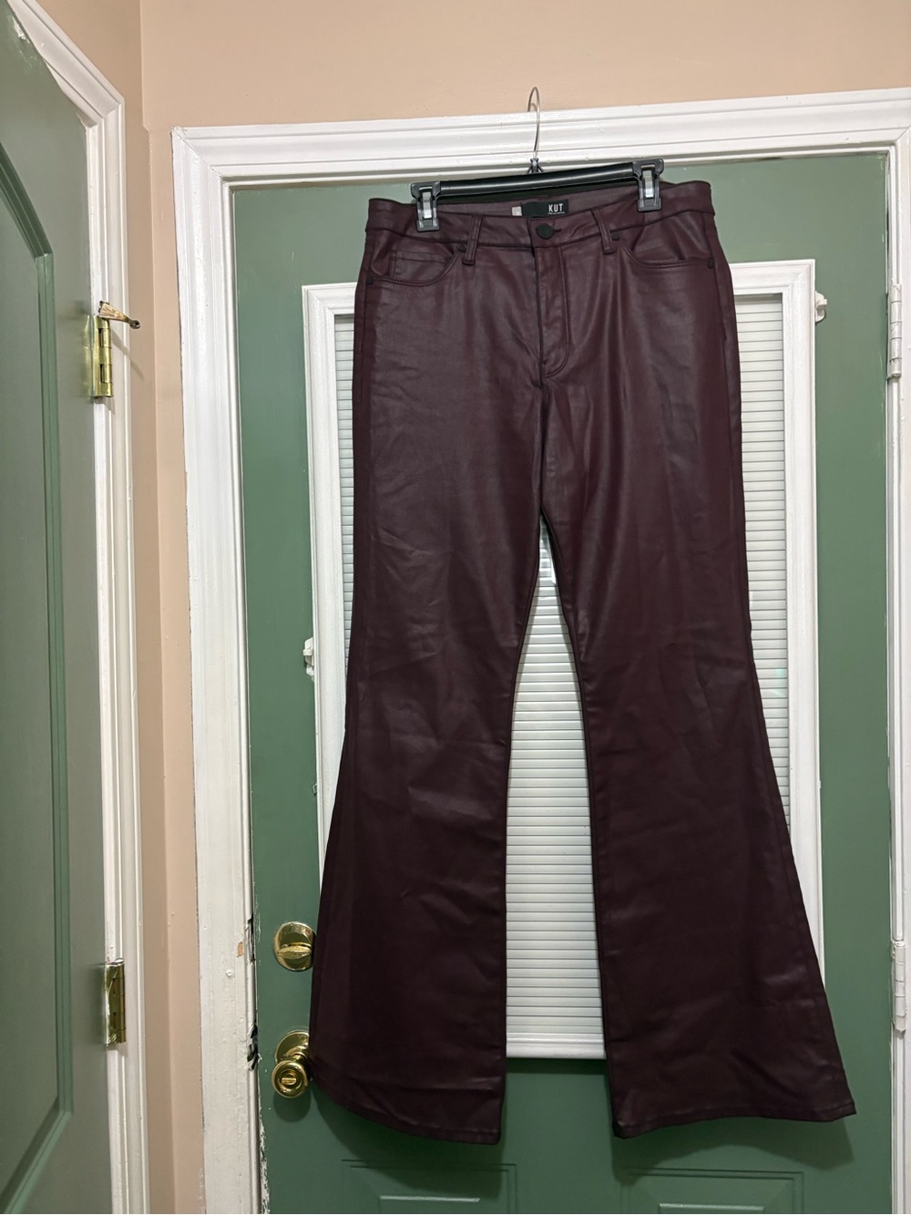 Kut from the Kloth Ana Fab Ab Coated High Waist Flare Jeans 12